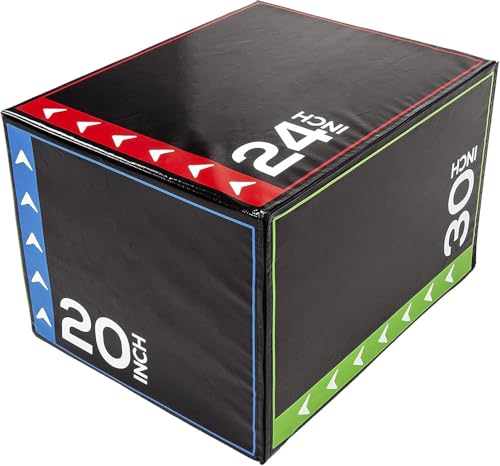 Image of Body maxx 3 in 1-20 Inch 24 Inch 30 Inch Foam Plyometric Box Jumping Exercise. Plyo soft box for jumping at home & club usage.