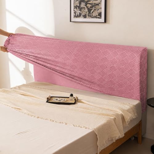 Image of HOMETHREADS Stretchable Lycra /Velvet | Soft, Dust-Proof & Wrinkle-Resistant Bed Back Protector | Fits Leather, Wooden & Fabric Bedsides | for 5ft to 6.5ft Beds (Pink, 175x65cm)