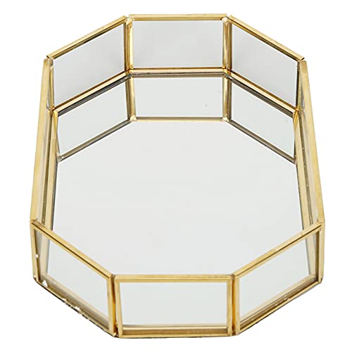 Mirror Tray Decorative Tray Perfume Organizer Vanity Organizer Bathroom Tray for Jewelry Necklace Dessert Basket Wedding Decoration