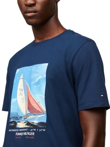 Tommy Hilfiger Men's Short Sleeve Cotton Graphic T-Shirts with Photo Print Design2