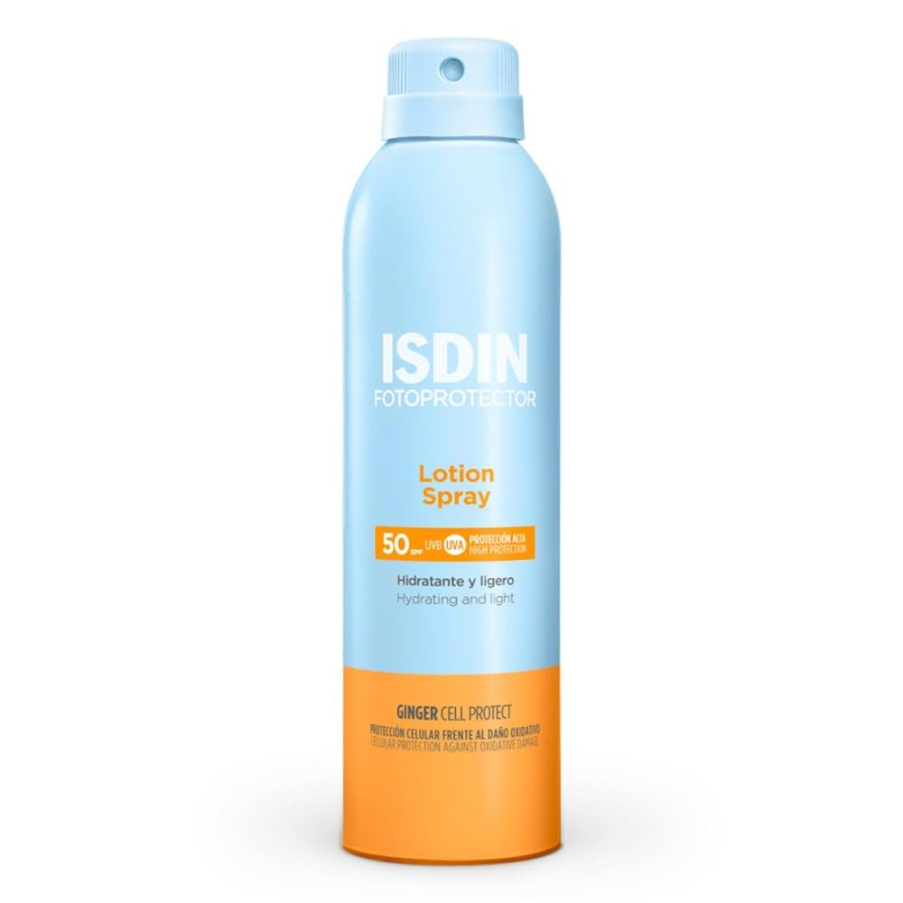 ISDIN Fotoprotector Lotion Spray LSF50 (250 ml) | ochrona dla skóry normalnej i suchej, która potrzebuje dodatkowej porcji wilgoci