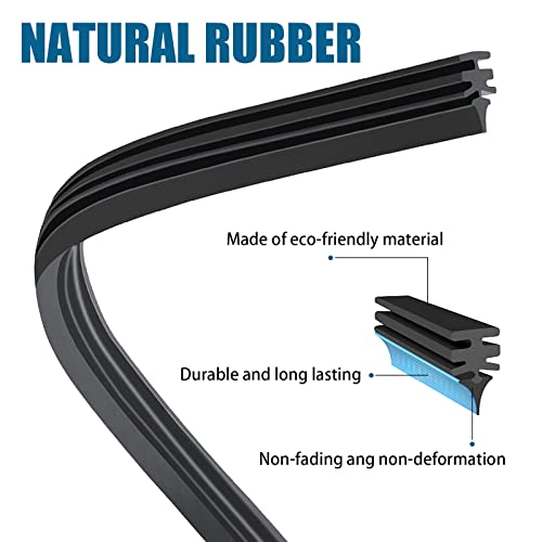 Cueclue 4 Pieces Black Framless Windshield Wiper Blade Refills, Diy Adjustable Car Windscreen Wiper Rubber Strips, Auto Universal Accessories For Most Vehicles (26 Inches) #TOP2