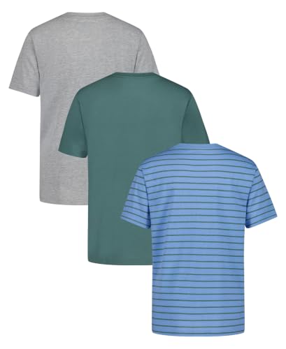 Image of Nautica Boys' Short Sleeve Crew Neck T-Shirt 3-Pack, Soft, Comfortable, Relaxed Fit