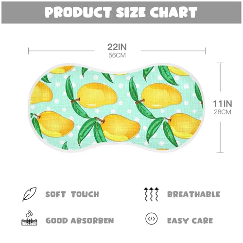 Mango Leaves Polka Aqua Baby Burp Cloths Cotton Washcloths Absorbent Soft Burping Rags for Baby Boy Girls Burpy Cloth Bib 4 Pack4