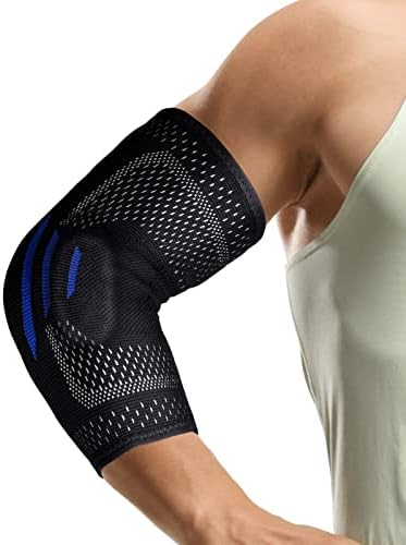 2 in 1 Tennis Elbow Brace for Women Men, Compression Sleeve with Integrated Elbow Pads Breathable Tendonitis elbow Support Protector for Sports Golfer's Elbow Arthritis Treatment Reduce Joint Pain