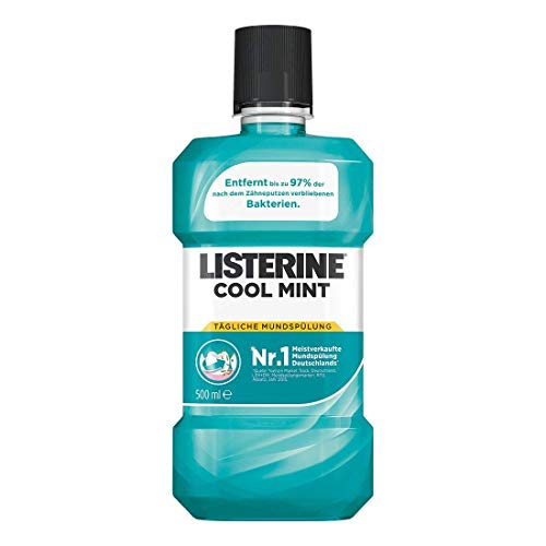 LISTERINE Cool Mint - Enjuague bucal antibacteriano con sabor a menta fresca, para dientes sanos, 3 unidades (3 x 500 ml)