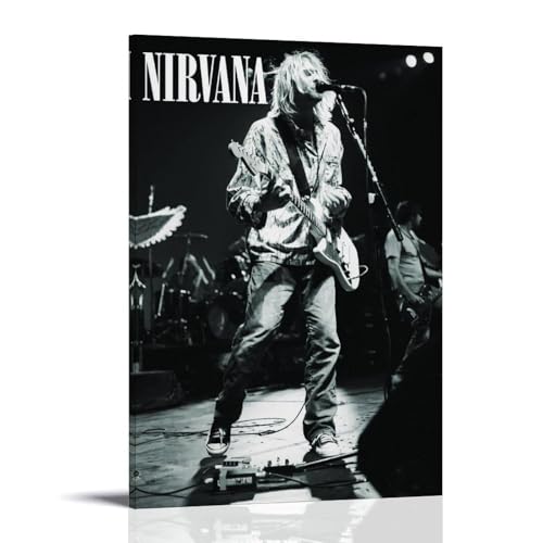 DNANNWOGF Nirvana - Póster de álbum, 1 póster de lienzo para sala de estar, dormitorio, sala de juegos, oficina, pósteres de 20 x 30 cm, estilo marco