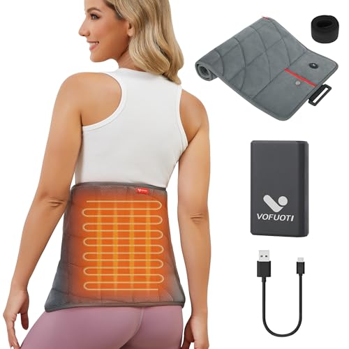 Portable Heating Pad with Battery, Weighted Heating Pad with 3 Heat Levels, Electric Cordless Heat...