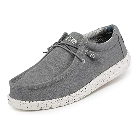 Hey Dude Men's Wally Stretch Moc Toe Shoes, Iron, 11 UK Cover