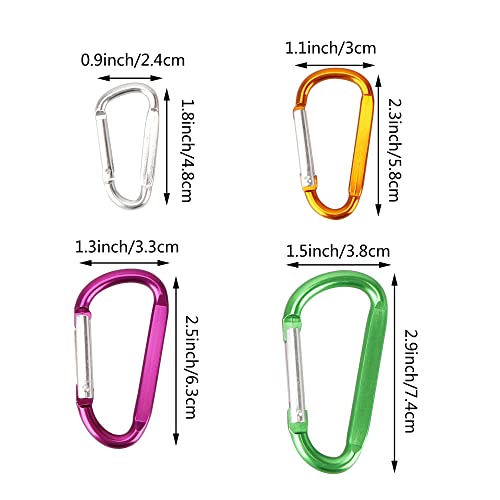Temlum 10pcs Carabiner Clips Aluminum D-Ring Clip Small Snap Hook for Keys Backpack, Dog Leash, Fishing, Hiking (3 x 5.8cm) - Image 2
