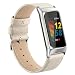 Produktbild Tuocal Echtleder Armband Kompatibel mit Charge 5 Armband für Damen Herren, Weiches Atmungsaktives Echtleder Ersatzarmband Sport Armband für Fitbit Charge 5 Aktivitäts Tracker, Beige