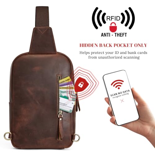 S-ZONE Genuine Leather Sling Bag Unisex