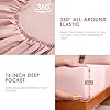 JSD Dusty Pink Twin Sheet Set with Side Pocket Corner Straps, 3 Piece Soft Kids Microfiber Bed Sheets Extra Deep Pocket #4