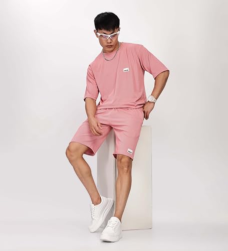 Image of SHODOX Men's Solid Relaxed Fit T Shirt and Shorts Set | Casual Summer Wear | Comfortable Stylish Outfit for Men