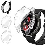 iVoler 3 Pezzi HD Clear Cover con Pellicola Protettiva per Garmin Venu 2 Plus 43mm, Copertura Completa Custodia Anti-Graffio Ultra Sottile Morbida TPU Case, 2 Trasparente + 1 Nero