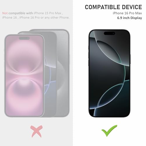 Image of SupCares Privacy Tempered Glass for iPhone 16 Pro Max (6.9 Inch) With Installation Kit | Military-Grade Gorilla Screen Protector | Edge to Edge Coverage | Black