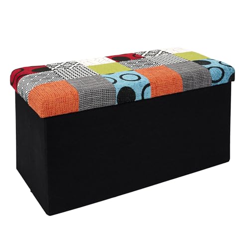 HOME DECO FACTORY Truhenbank, zusammenlegbar, Patchwork, 76 x 38 x 38 cm HOME DECO FACTORY Truhenbank, zusammenlegbar, Patchwork, 76 x 38 x 38 cm