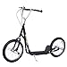 HOMCOM Patinete Scooter 2 Ruedas 16 Pulgadas 4 PEGS Estribos Freno Caballete para Niños Mayores de 5 Años Carga 100 kg Color Negro