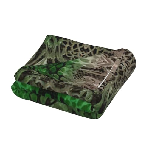 Couverture serpent vert 127x152 cm douce et chaude légère