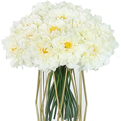 Kimura's Cabin Artificial Flowers Silk Hydrangea Chrysanthemum Ball Flowers Arrangements Bouquets 21Pcs for Home Dining Table Core Party Wedding Decoration (Off White, Pack of 21) Cover