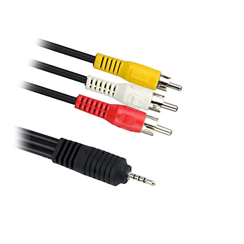 G09 Audio/Video Kabel – 2,5mm Klinke auf 3x Cinch RCA (Composite Video & Stereo Audio) – 150cm Verbindungskabel für Digitalkamcorder, Lautsprecher, Receiver, TV & mehr
