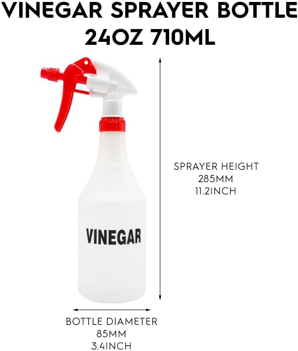KALDEWEI 4 Pack Vinegar Sprayer Bottle 24oz 710ml with Measurements and Adjustable Leak Proof Nozzle, Refillable for Cooking Bun Oil Vinegar BBQ Plant Bleach Alcohol image 5