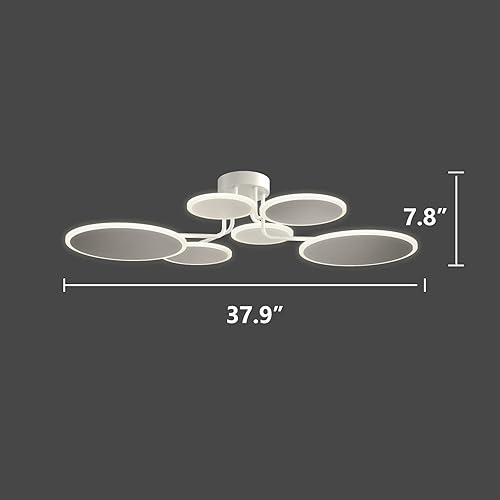 Miniatura 7 de Lámpara de techo moderna Sputnik LED empotrada para sala de estar, lámpara de techo negra de fuegos artificiales, semiempotrada para dormitorio,