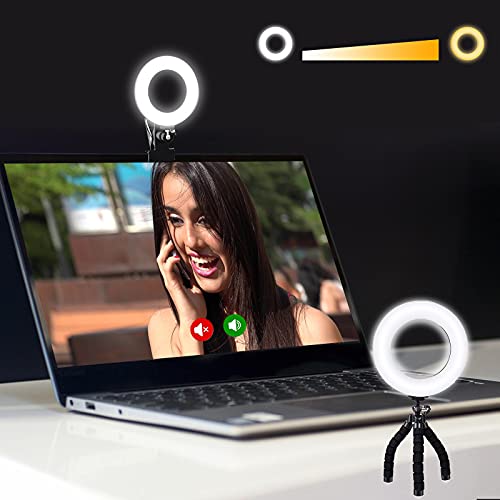 Video Conference Lighting kit, On-Camera Video Lights Ring Light Clip on Laptop Monitor for Webcam Lighting/Zoom Lighting/Remote Working/Self Broadcasting and Live Streaming, etc.