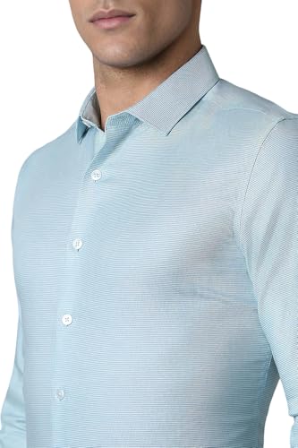 Image of Louis Philippe Men's Cotton Slim Fit Textured All Day Comfort Formal Shirt