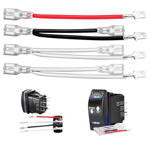 Image of Nilight 7 Pin Rocker Switch Jumper Wires Set for 7Pin Toggle On /Off Rocker Switch Wiring fot Automotive Polaris Ranger RZR ATV Console Switch Install 1 Set Switch Not Included