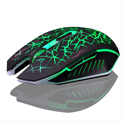 Un ratón inalámbrico recargable con iluminación verde ideal para tu escritorio gaming