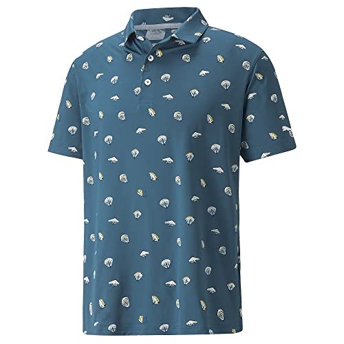 PUMA GOLF Polo Mattr Hangtime homme bleu marine en tissu stretch taille M