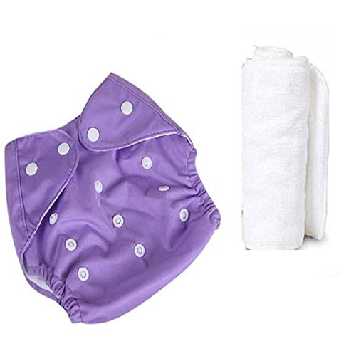 Image of Adjustable & Reusable Baby Washable Cloth Diaper Nappies with Pad Inserts for Babies /Infants /Toddlers |Age 0 to 2 Years (Pack of 5)
