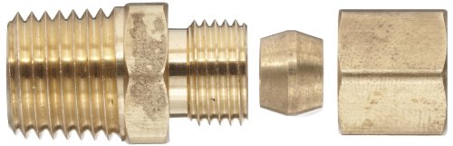 Anderson Metals 50068-0504 Brass Tube Fitting, Connector, 5/16 Inch Compression X 1/4 Inch Male Pipe thumb #2