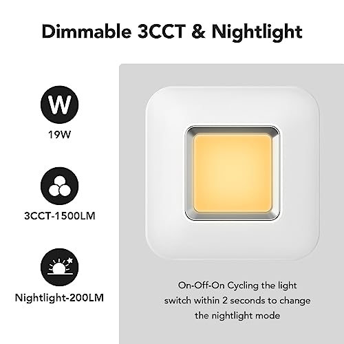 Orein Bathroom Exhaust Fan With Light, 100 Cfm 1.5 Sones, 25W Household Ventilation Fan For Home, 1500Lm Dimmable Led Light 3000K/4000K/5000K Selectable & Nightlight, Fcc/Etl Listed, White #TOP2