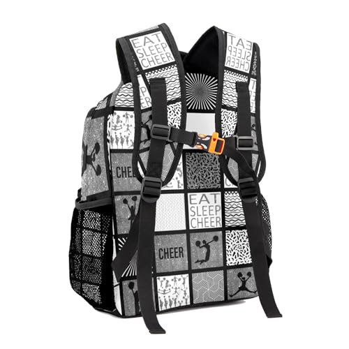 Daypack for Boys Girls Custom Grey Silver Cheerleader Cheer Plaid Student Backpack Teens College Bookbag Personalized Name Bag Gifts3