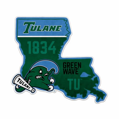 Rico Industries NCAA Tulane Green Wave State Shape Cut Pennant - Home and Living Room Décor - Soft Felt EZ to Hang