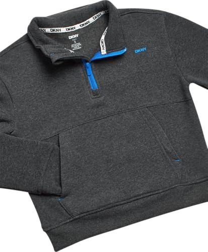 DKNY Toddler Boys' Sweatsuit Set - 3 Piece Short Sleeve Graphic Tee, Quarter-Zip Sweatshirt, and Jogger Sweatpants (2T-7)3