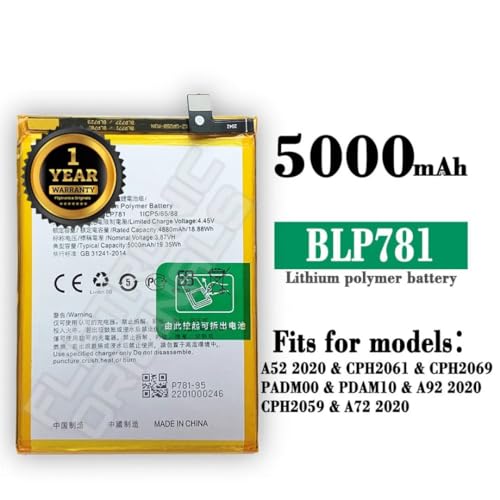 Image of BLP781 Battery for Oppo A52 A92,A72 CPH2061, CPH2067 Battery with 1 Year Warranty**** (U2300)