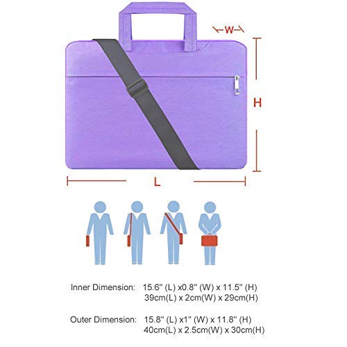 HESTECH Denim Fabric 15-15.6 Laptop Shoulder Bag Sleeve Briefcase Carrying Case for MacBook / Surface Book / Ultrabook with Denim Fabric, Purple2