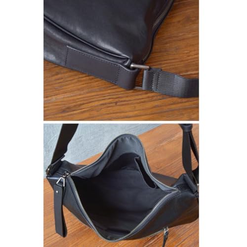 Mens Messenger Shoulder Bags Crossbody Bags Travel Bags Waist Packs Genuine Leather Casual Daypacks 15.3Inch3