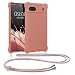 Produktbild kwmobile Necklace Case kompatibel mit Google Pixel 6a Hülle - Cover mit Kordel zum Umhängen - Silikon Schutzhülle Perlmutt