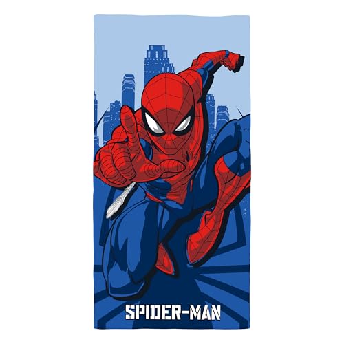Disney Spiderman Serviette Officielle | Douceur Ultra Douce | Design Adventure | Parfait pour Maison, Bain, Plage et Piscine | Taille Unique 140 x 70 cm | 100%...