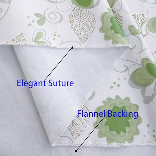 Image of Heavy Duty Vinyl Tablecloth with Flannel Backing Waterproof Oil-Proof Plastic Table Cloth Stain-Resistant Wipeable Rectangle or Square Table Cover for Indoor and Outdoor (Floral and Leaf,54x54 Inch)