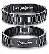VNOX Masculine Watch Band Stainless Steel Link Bracelet Personalized Jewelry Gift for Men DAD Fat...