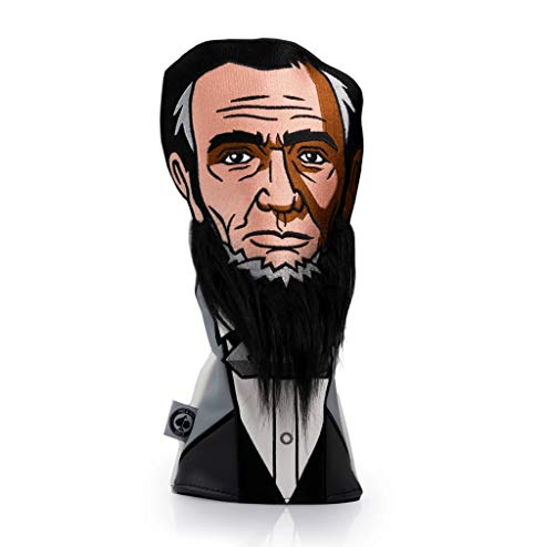 Pins & Aces Golf Co. American Abe Lincoln Headcover - Quality Leather, Hand-Made Head Cover - Style and Customize Your Golf Bag Golf Accessory - Tour Inspired, USA Lincoln Golf Design (Driver)