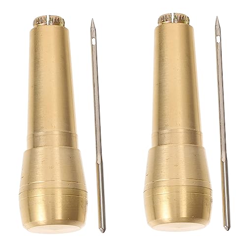 BEBEMOKO Leather Craft Awls 2pcs Sewing Awls Steel Needle Handle for Easy Boot Sole Replacement