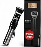 Wamoma Sous Vide - Precision Cooker with Immersion Circulator & Free Cookbook, 1100W Ultra-Quiet Motor, IPX7 Waterproof, Smart Chip Technology, Perfectly Cooked Meals, Universal Clip Design