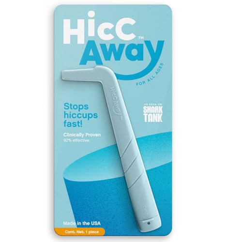 Image of HiccAway Hiccup Straw - Stops Hiccups Naturally & Fast - As Seen On Shark Tank - Clinically Proven Relief for All Ages, Children & Adults - Safe, Lightweight, & Reusable (HiccAway Baby Blue) 1 Pack