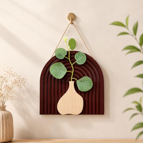 Image of Art Street Boho Floral Art for Living Room, Modern MDF Wooden Set for Hanging, Aesthetic Tabletop Showpiece, Bedroom, Office & Home Decor (Size 19x19 cm)